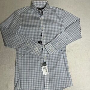 NWT Lauren Ralph Lauren Men's Slim Fit Stretch Non Iron Plaid Dress Shirt Small